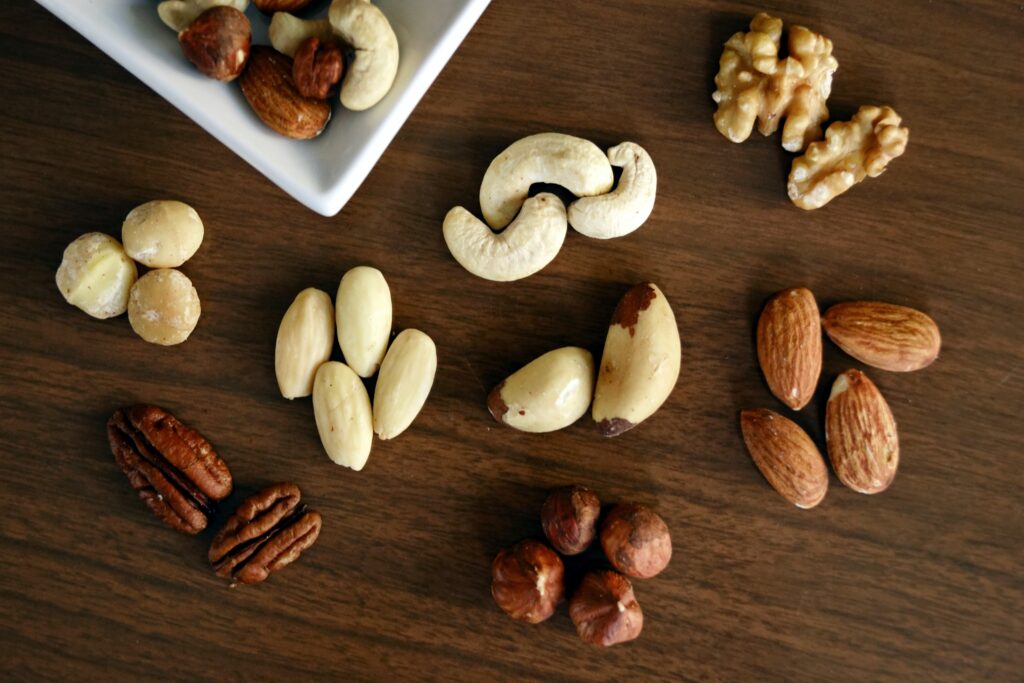 Allergen-Free Baking-different types of nuts